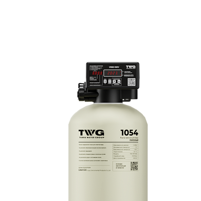 TWG 1054-VR5D-100VB. Коттеджная система очистки воды (5 циклов, по расходу, байпас, вх/вых 1"рн, сбр